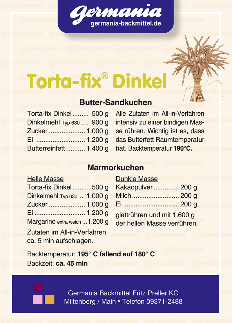 Rezepte für Torta-fix Dinkel